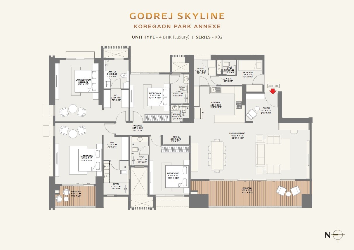 Other, godrej-skyline 4 Bedroom 2400 Sq.Ft. Apartment In Koregaon Park Pune 9366751