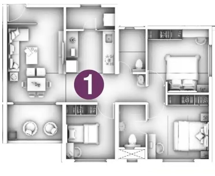 Other, goel-ganga-altus 3 Bedroom 1151 Sq.Ft. Apartment In Kharadi Pune 8878118