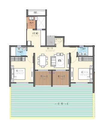  2 BHK Apartment at Goel Ganga Aria, Dhanori – for Rent