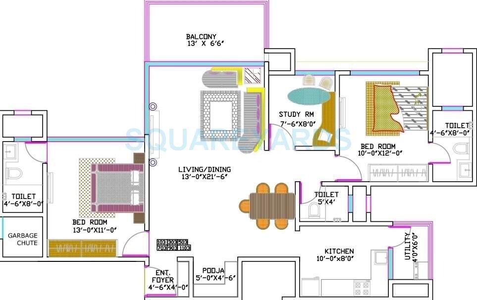 2 BHK 925 Sq. Ft. Apartment