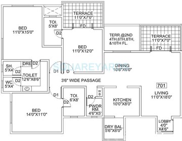  3 BHK Apartment at Goel Ganga Bhagyoday, Sinhagad – for Rent