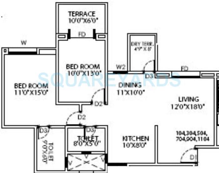 Other, goel-ganga-carnation 2 Bedroom 1250 Sq.Ft. Apartment In Koregaon Park Pune 9098447