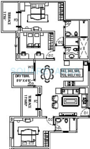  3 BHK Apartment at Goel Ganga Carnation, Koregaon Park – for Rent