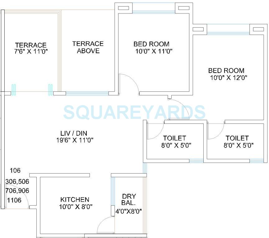 2 BHK 1020 Sq. Ft. Apartment in Goel Ganga Kalash