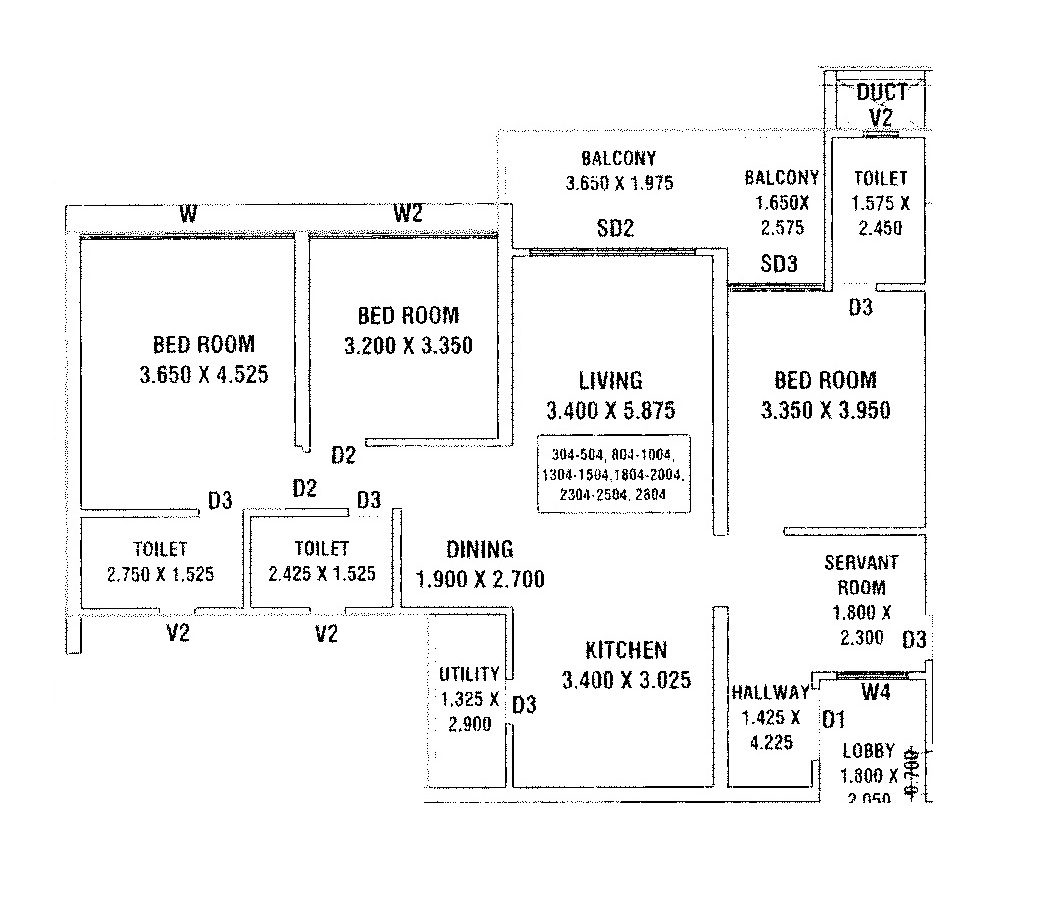 3 BHK 1157 Sq. Ft. Apartment in Goel Ganga Imperia