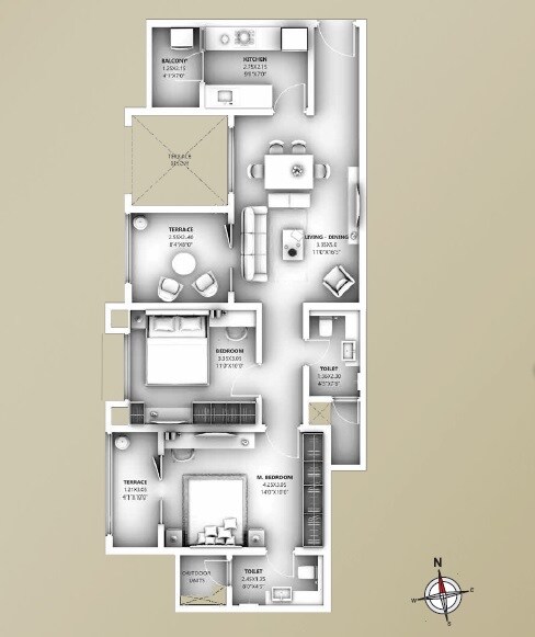 2 BHK 920 Sq. Ft. Apartment