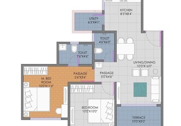 2 BHK Apartment at Goel Ganga Newtown Phase 2, Dhanori – for Rent