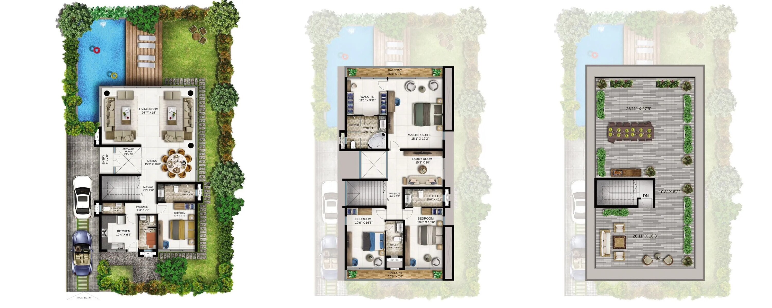 Floor plan of 4 BHK 3000 Sq. Ft. Villa in Goodbrick Vogue 25, Pune