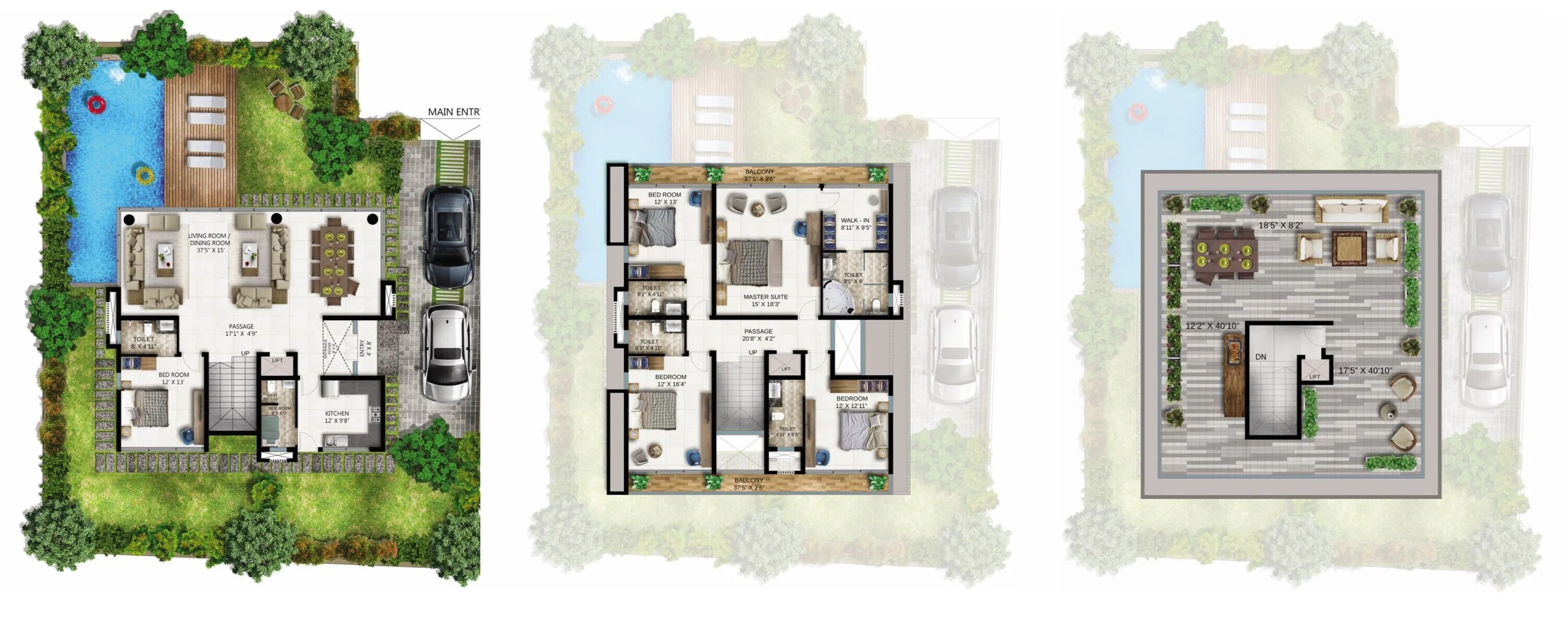 Floor plan of 5 BHK 3350 Sq. Ft. Villa in Goodbrick Vogue 25, Pune