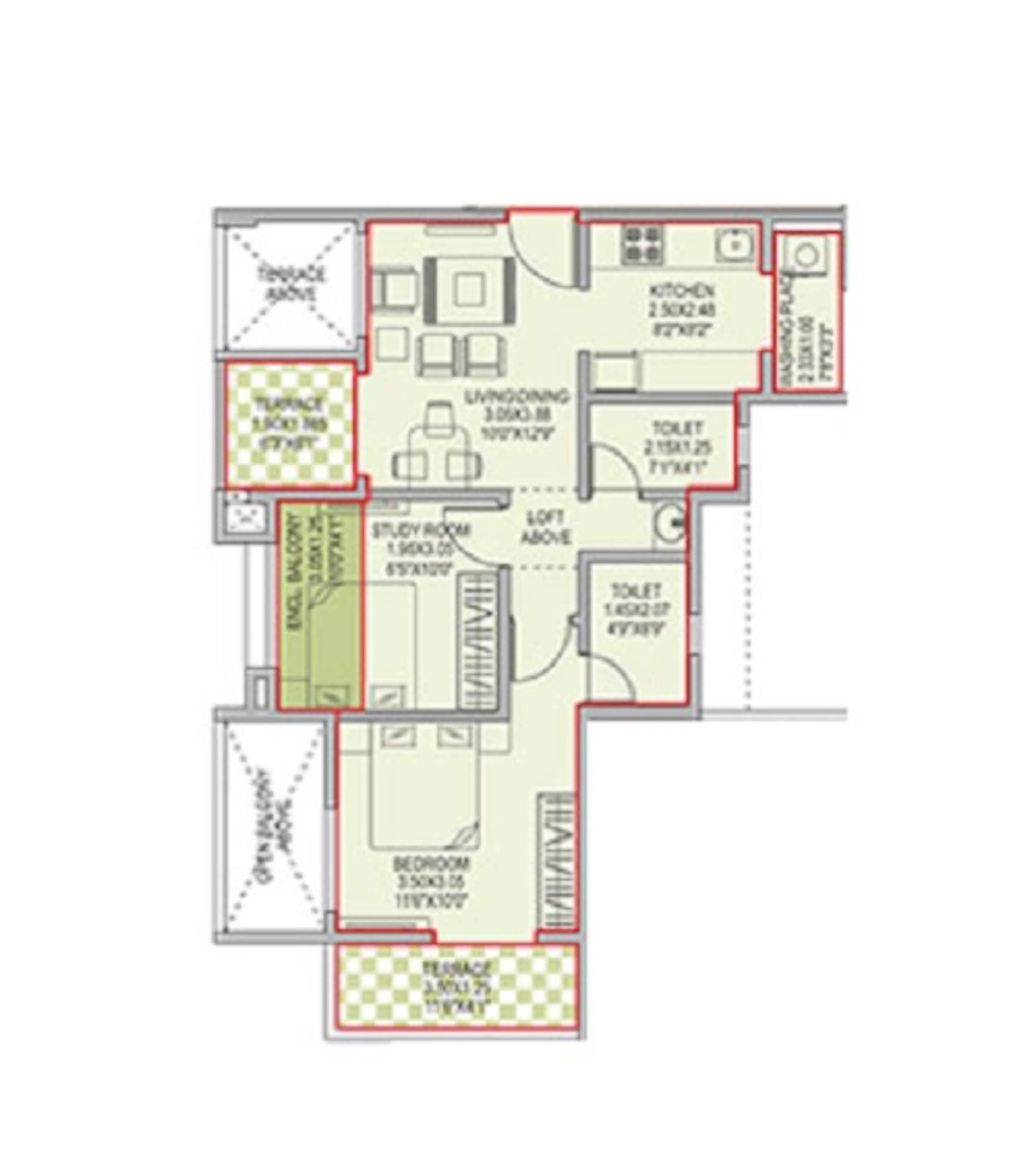grande view 7 phase 1 apartment 2 bhk 465sqft 20222616112640