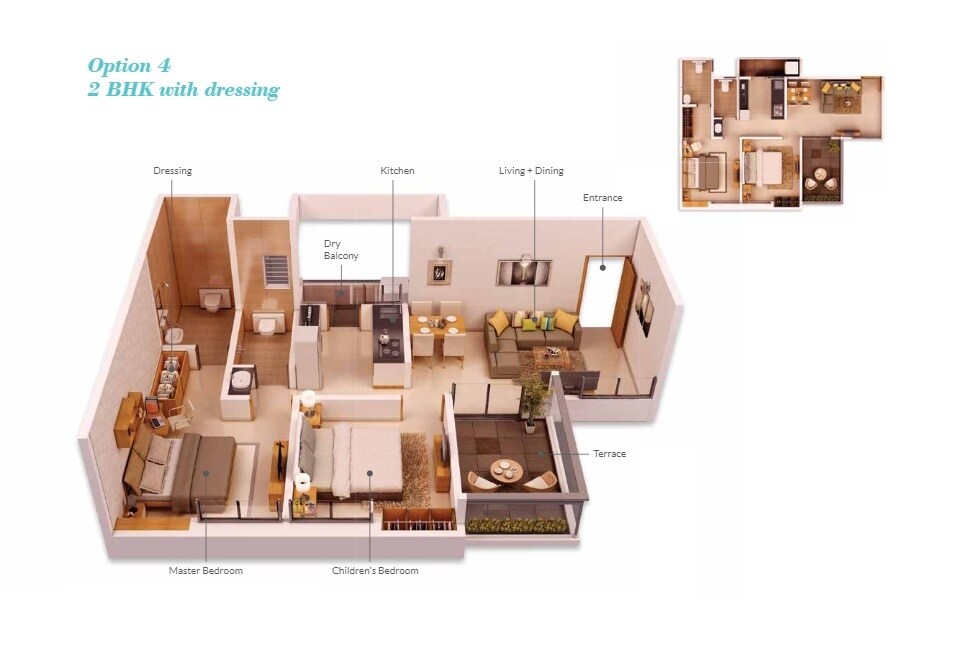 2 BHK 604 Sq. Ft. Apartment