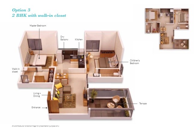 2 BHK 505 Sq. Ft. Apartment