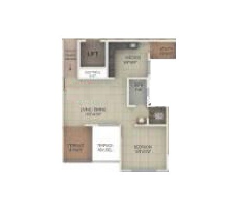 1 BHK 638 Sq. Ft. Apartment