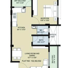 1 BHK 529 Sq. Ft. Apartment in GRG Spring Valley