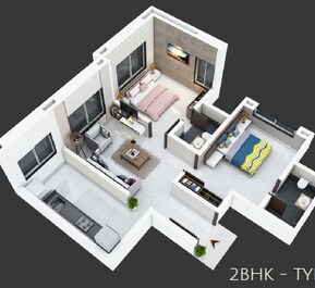 2 BHK 523 Sq. Ft. Apartment in Griad Nest