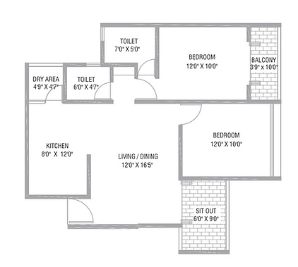 2 BHK 682 Sq. Ft. Apartment in Guddwill Elate