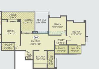 Other, guardian-hill-shire 3 Bedroom 1360 Sq.Ft. Apartment In Wagholi Pune 7613599