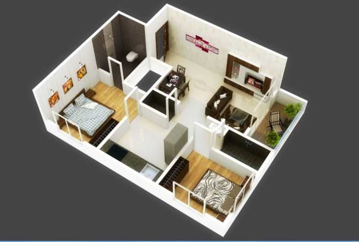 2 BHK 785 Sq. Ft. Apartment in Gurukrupa Park