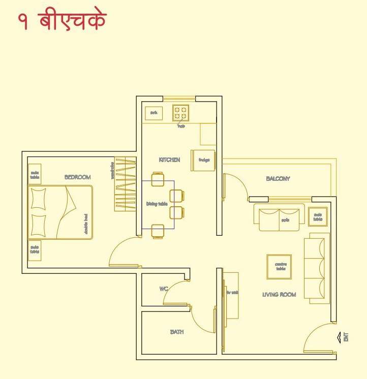 1 BHK 426 Sq. Ft. Apartment in Harikrupa Sai Village