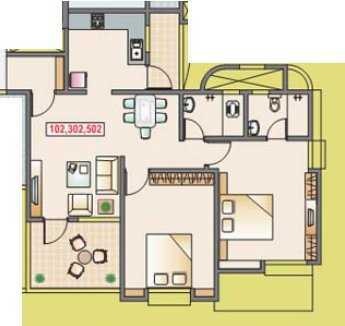 2 BHK 1009 Sq. Ft. Apartment in Harshad Ashok Nagar Phase I