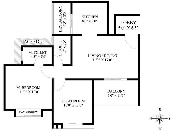 2 BHK 730 Sq. Ft. Apartment in HS Privitude