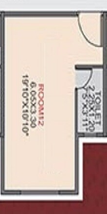Floor plan of 205 Sq. Ft. Studio in I Build Shubharambh, Pune