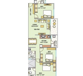 3 BHK 1190 Sq. Ft. Apartment in Icon Auria