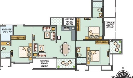  3 BHK Apartment at Icon Westwood Estates, Wakad – for Rent