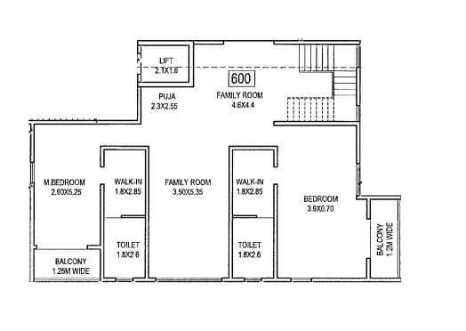 Floor plan of 2 BHK 821 Sq. Ft. Apartment in Ikon Jaigad, Pune