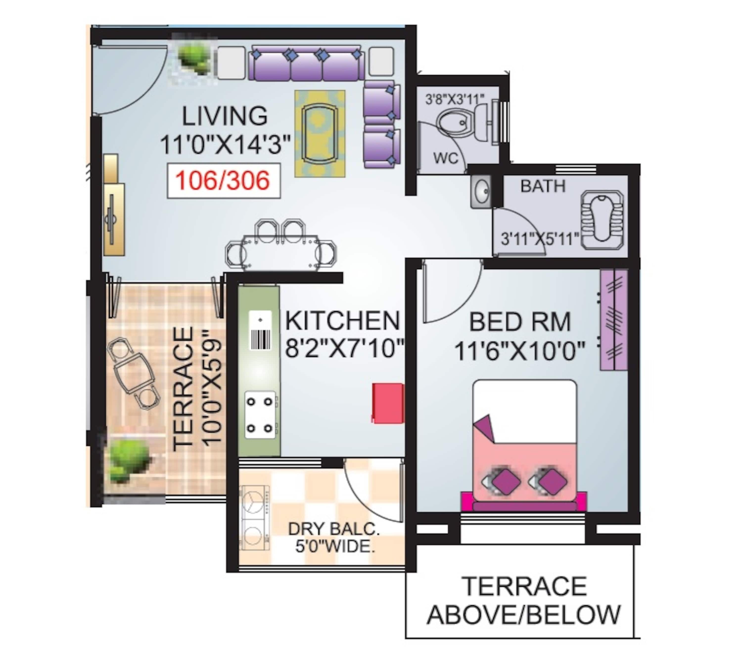 1 BHK 447 Sq. Ft. Apartment in Impulse Residency