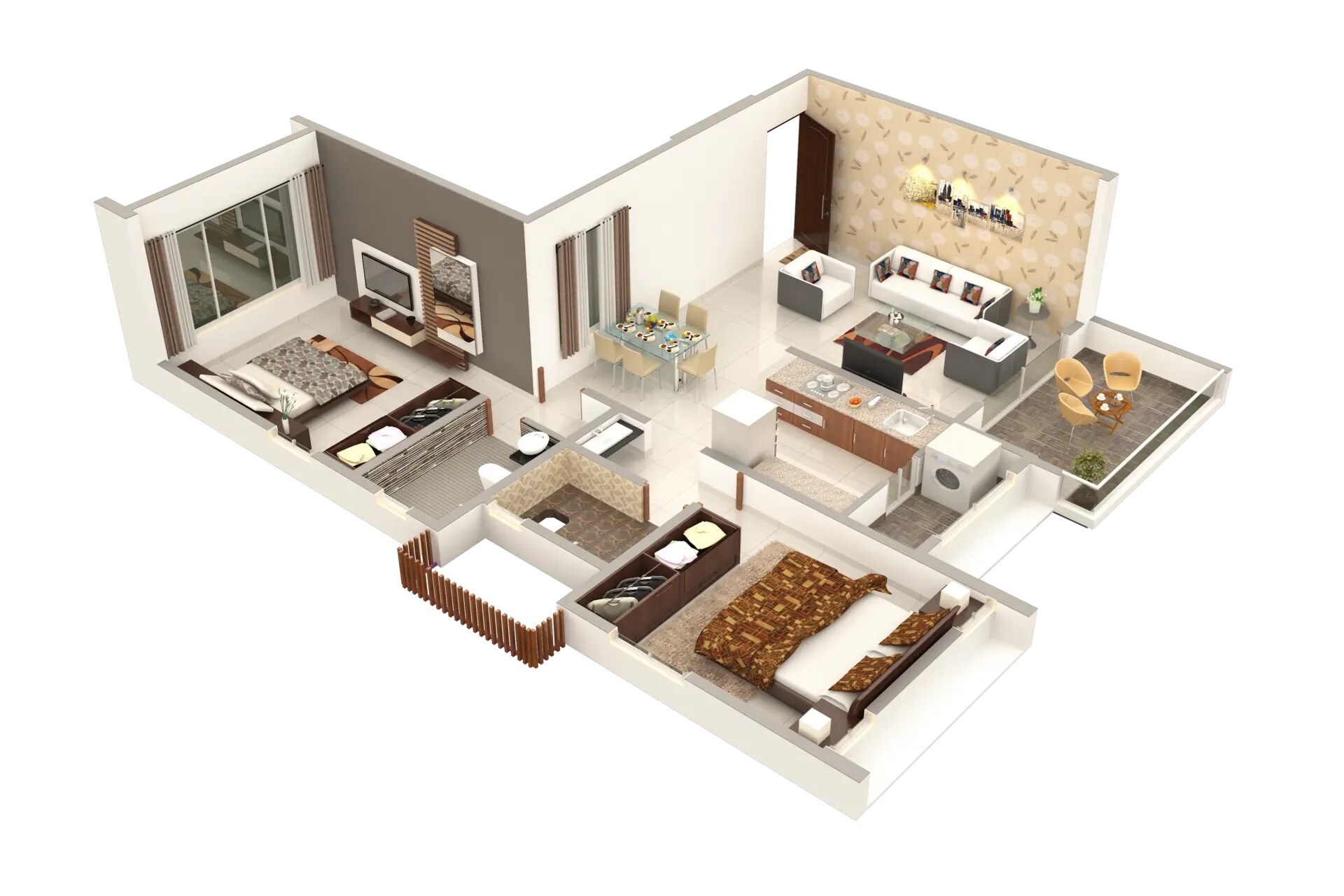 Floor plan of 2 BHK 899 Sq. Ft. Apartment in Infinia Spring Hills, Pune