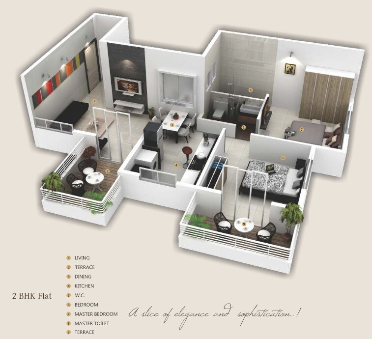2 BHK 918 Sq. Ft. Apartment