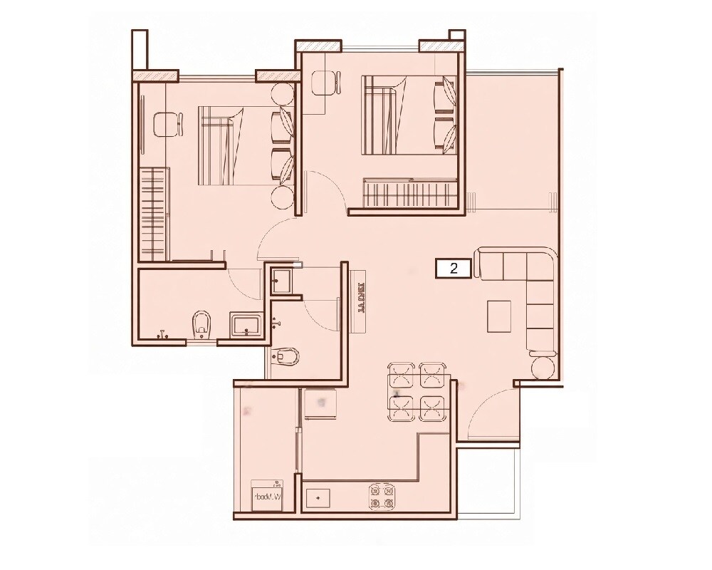 2 BHK 653 Sq. Ft. Apartment