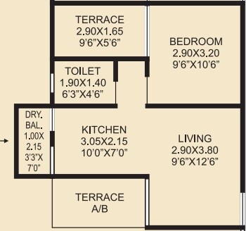 1 BHK 243 Sq. Ft. Apartment