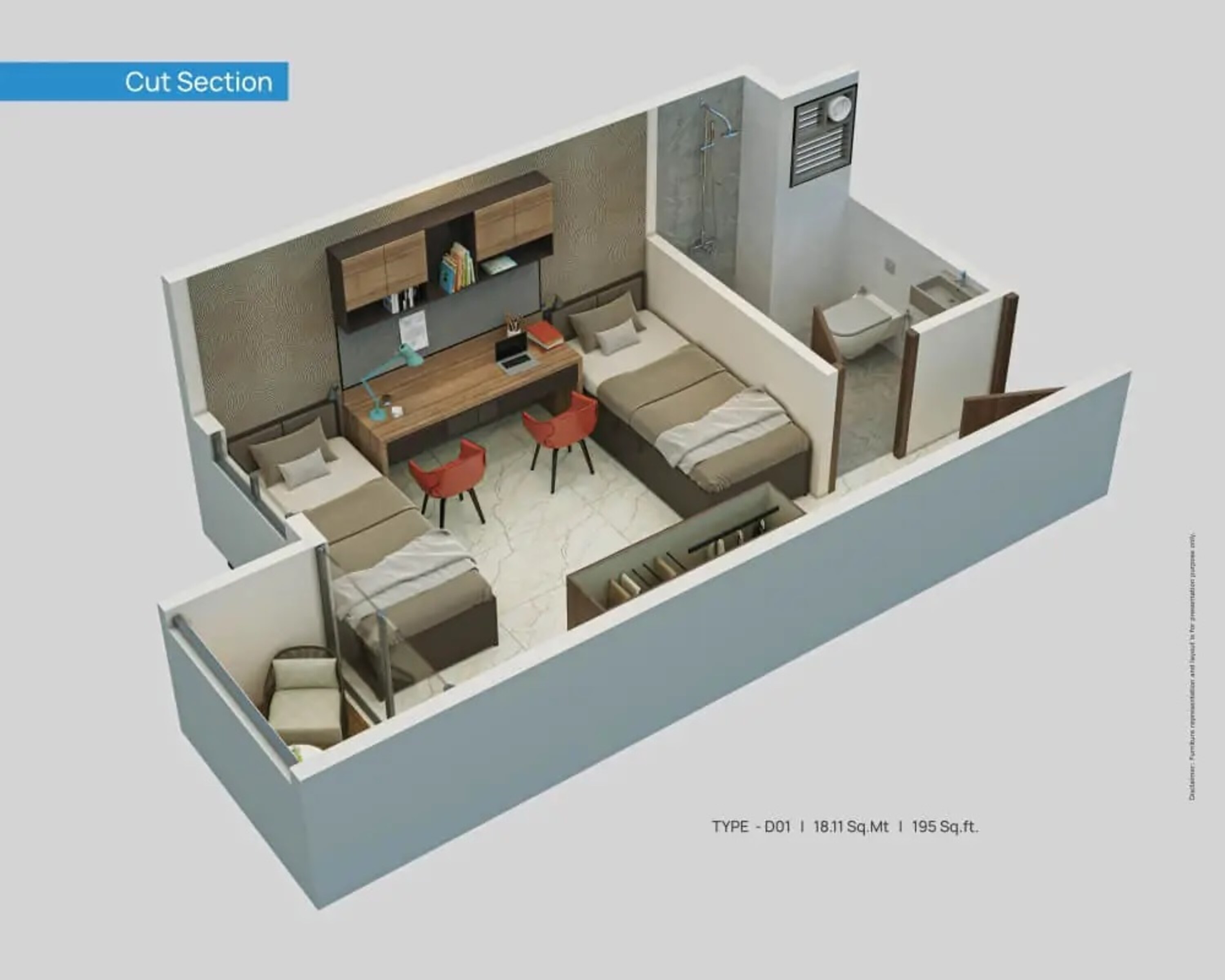 195 Sq. Ft. Studio in Jhamtani Elevate