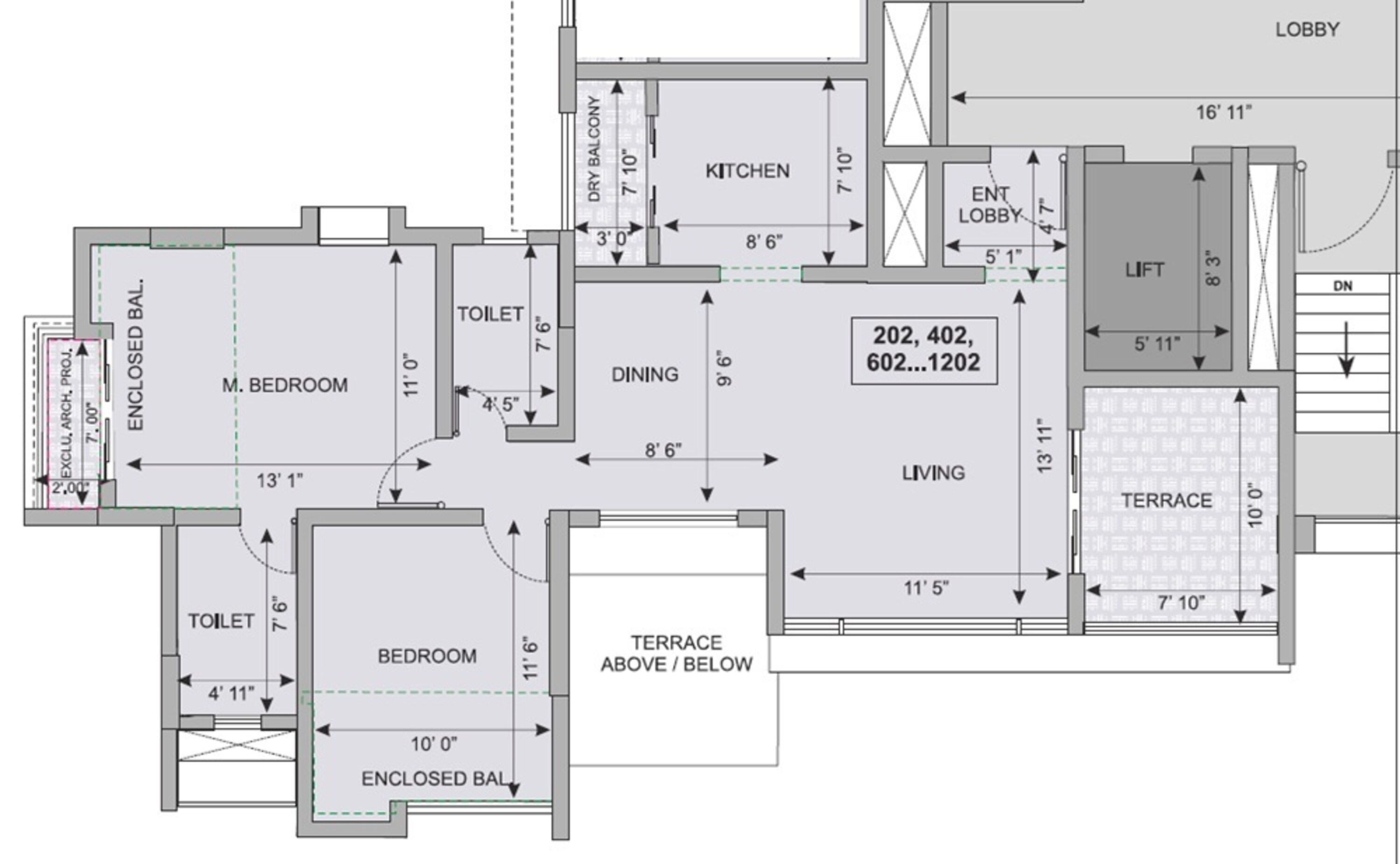 2 BHK 647 Sq. Ft. Apartment in JK Sahadeo Iris