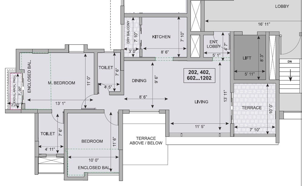 2 BHK 647 Sq. Ft. Apartment