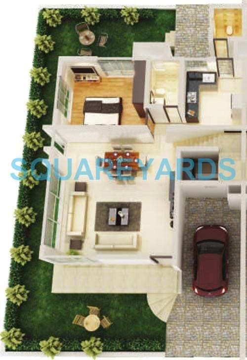 Floor plan of 3 BHK 3500 Sq. Ft. Villa in K Raheja Corp Viva, Pune