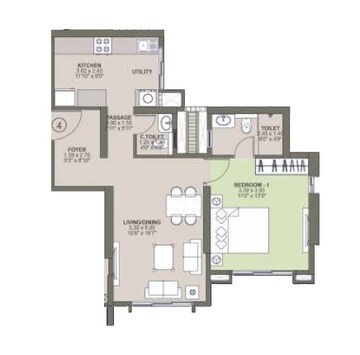  1 BHK Apartment at K Raheja Reserve, Mohammadwadi – for Rent