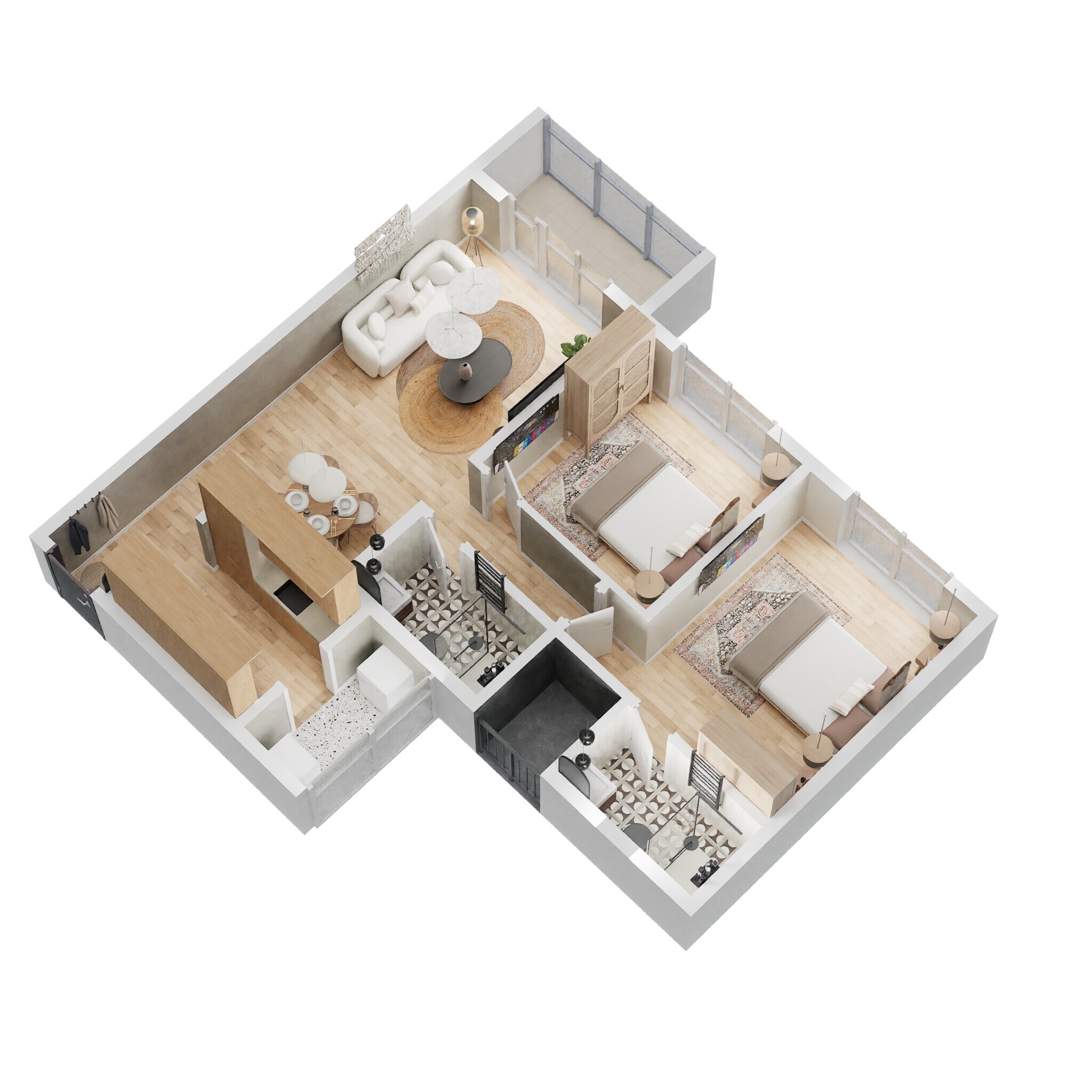 2 BHK 743 Sq. Ft. Apartment