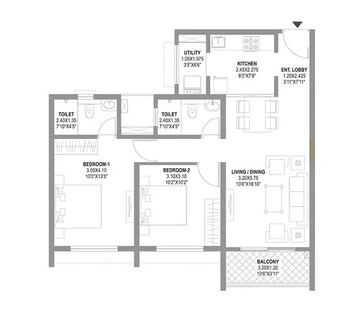  2 BHK Apartment at K Raheja Sterling, Mohammadwadi – for Sale