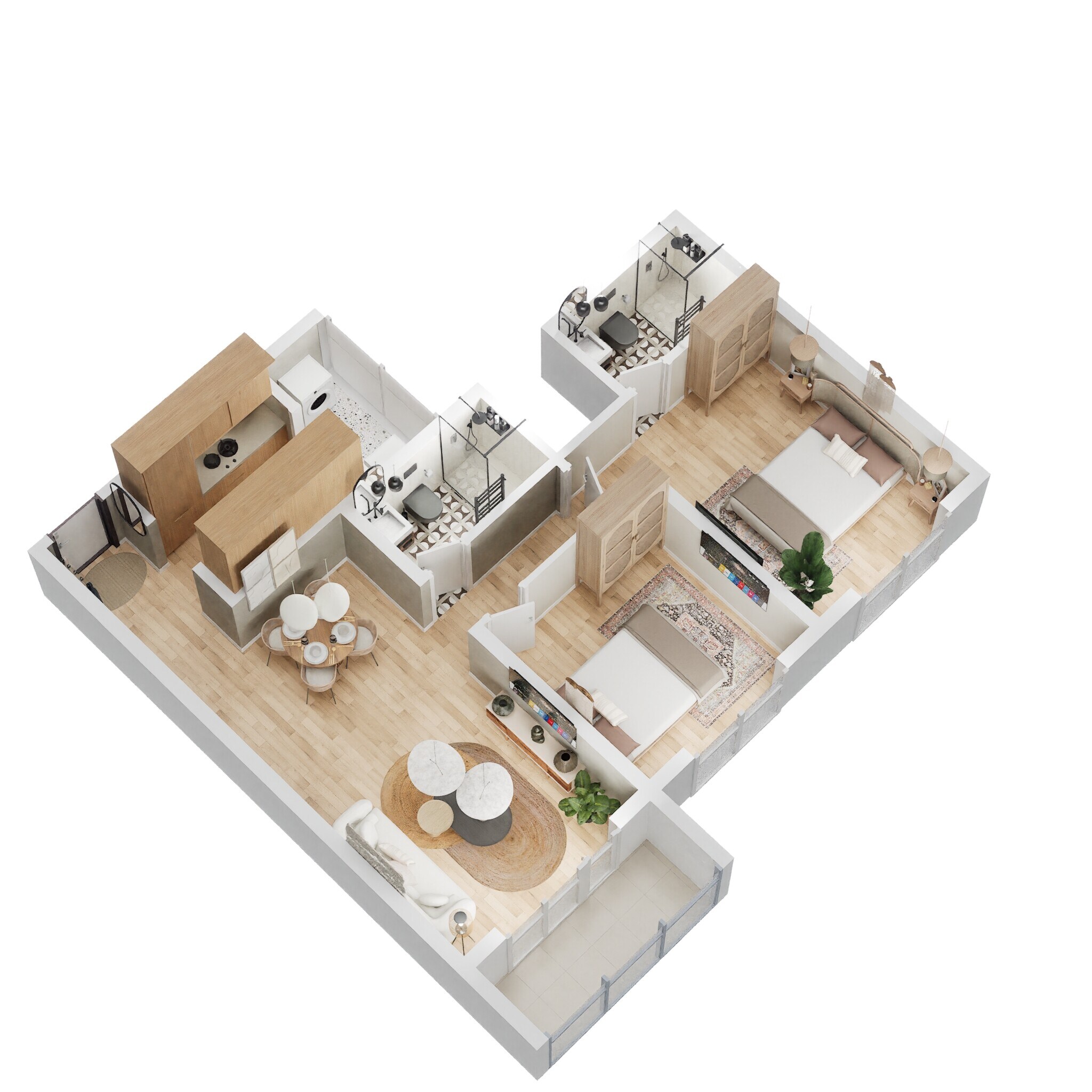 2 BHK 788 Sq. Ft. Apartment