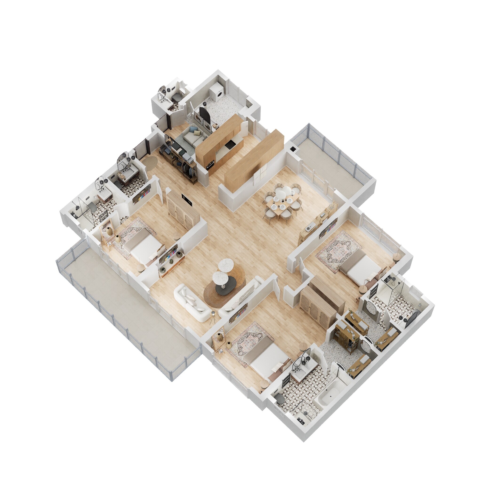 3 BHK 833 Sq. Ft. Apartment