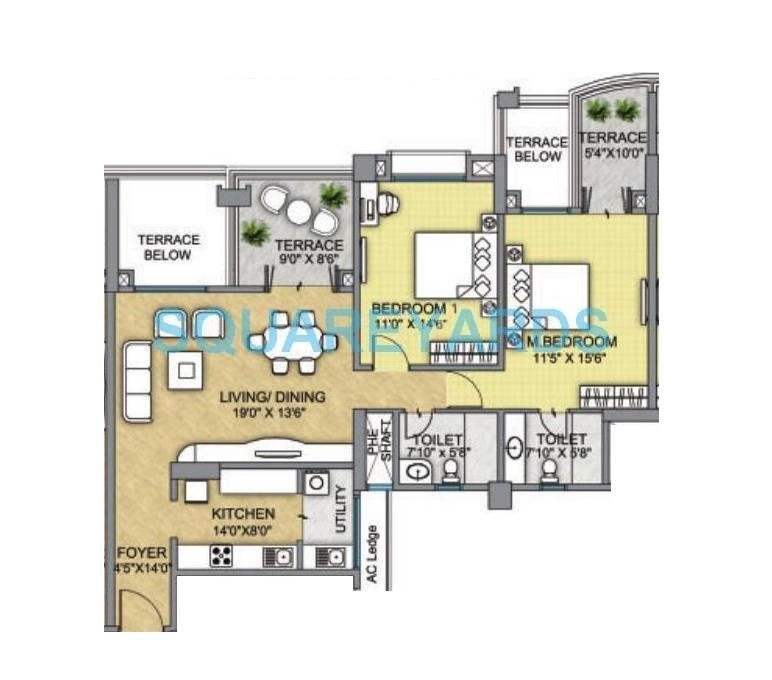 1 BHK 754 Sq. Ft. Apartment