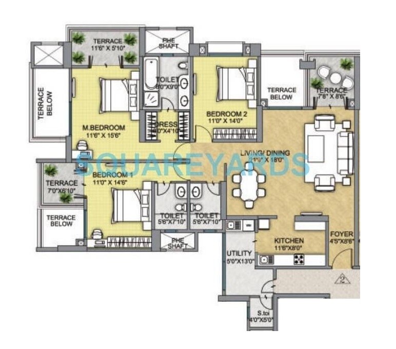3 BHK 1782 Sq. Ft. Apartment