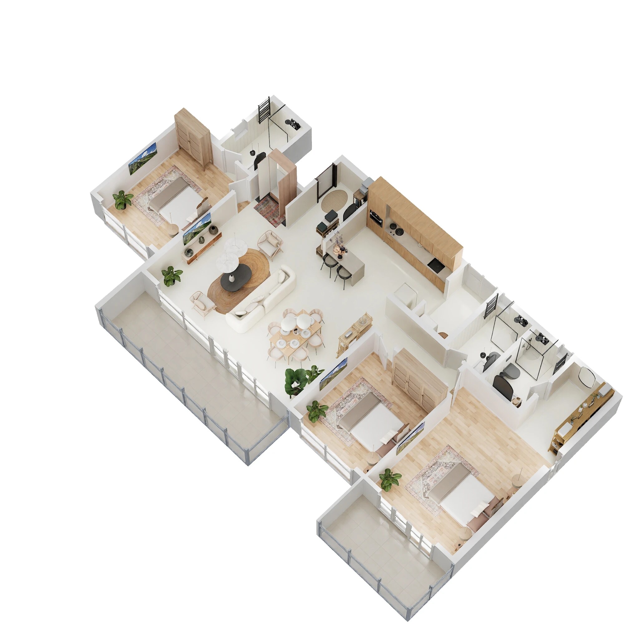 3 BHK 1100 Sq. Ft. Apartment