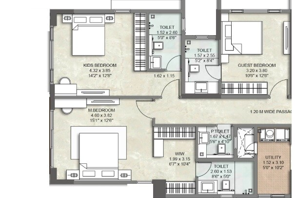 3 BHK 1530 Sq. Ft. Apartment