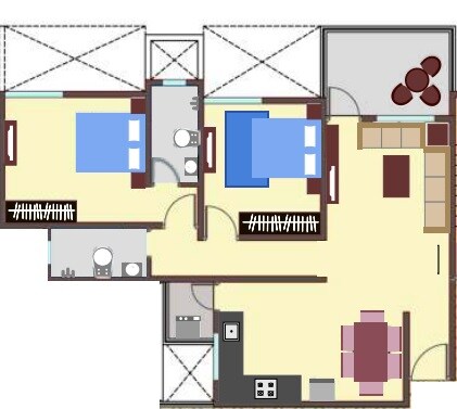 2 BHK 1031 Sq. Ft. Apartment