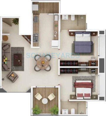  2 BHK Apartment at Kasturi Apostrophe, Wakad – for Rent