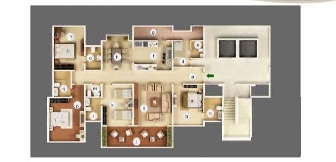 Floor plan of 4 BHK 2650 Sq. Ft. Apartment in Kasturi Legacy, Pune